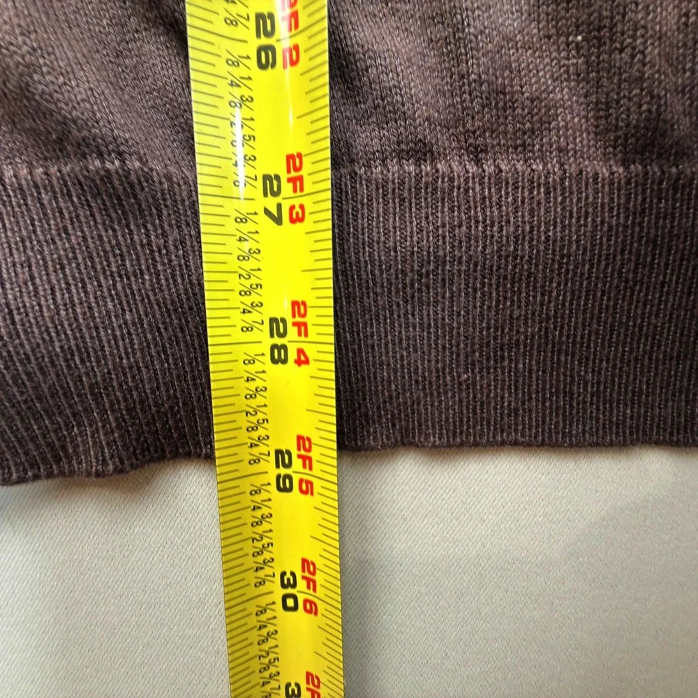 Neiman Marcus Turtleneck Mens L Cotton Rayon Brown Solid Regular Fit Italy 90s